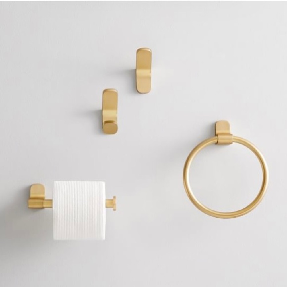 West Elm Mid-Century Contour Bathroom Hardware in Brass